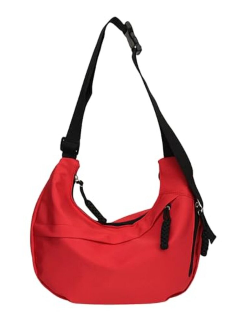 Nylon Crescent Crossbody Bag Multi-Pocket Lightweight Sling Shoulder Bag